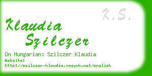 klaudia szilczer business card